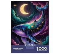 Rompecabezas para Adultos 1000 Piezas Celestial Whale Starry Night Sky Rompecabezas para Adolescentes Juegos Relajantes Una Obra De Arte Cumpleaños Y Navidad 38x26cm/1000pcs