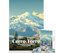 Rompecabezas para Adultos 1000 Piezas Cerro Torre Juguete de montaña decoración de Pared Regalos y Juguetes educativos con póster a Juego y Hoja de Trivia tamaño 38x26cm