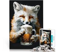 Rompecabezas para Adultos 1000 Piezas Cerveza Arctic Fox Competición de Velocidad de Manos Actividades Divertidas en casa, Regalos de cumpleaños, Regalos de Viaje, 52x38cm