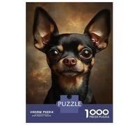 Rompecabezas para Adultos 1000 Piezas Charming Chihuahua Portrait Rompecabezas para Adultos Juego Práctico Difícil Difícil Diversión En Casa Actividades, 38x26cm/1000pcs
