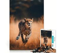 Rompecabezas para Adultos 1000 Piezas Cheetah Exact Edge Art Focus Building Toy Cozy Time Game Christmas Wall Art (50x75cm)