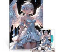 Rompecabezas para Adultos 1000 Piezas Chica ángel con Vestido Blanco Juego Intelectual Cada Pieza es única: un desafiante y Divertido Juego Familiar 52x38cm