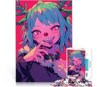 Rompecabezas para Adultos 1000 Piezas Chica de Anime con astas de Reno Acertijo para Cada Pieza es única: un desafiante y Divertido Juego Familiar 38x26cm