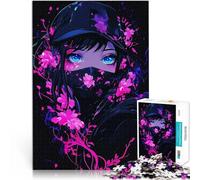 Rompecabezas para Adultos 1000 Piezas Chica de Anime con Flores Entrena tu Cerebro y Tus Manos Adecuado para decoración de Escritorio. 38x26cm