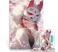 Rompecabezas para Adultos 1000 Piezas Chica de Anime con máscara de Zorro Rompecabezas Cada Pieza es única: un desafiante y Divertido Juego Familiar 38x26cm