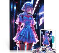 Rompecabezas para Adultos 1000 Piezas Chica de Anime neón rococó Juguetes para aliviar el estrés Regalos de cumpleaños, Regalos, Arte Mural 75x50cm