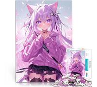 Rompecabezas para Adultos 1000 Piezas Chica de Anime Sexy catgirl para el Juguete de desafío de Juego Educativo Regalo Divertido 38x26cm