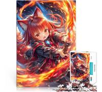 Rompecabezas para Adultos 1000 Piezas Chica de Anime Waifu Maga de Fuego Juego práctico Actividades Divertidas en casa, Regalos de cumpleaños, Regalos de Viaje, 52x38cm