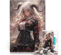 Rompecabezas para Adultos 1000 Piezas Chica Demonio dragón Entrena tu Cerebro y Tus Manos con Piezas de Formas aleatorias Que se entrelazan Completamente 38x26cm