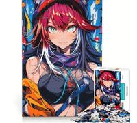 Rompecabezas para Adultos 1000 Piezas Chica Pelirroja de Anime de Ciudad Juegos Familiares Interacción Entre Padres e Hijos Juego desafiante Regalos 38x26cm