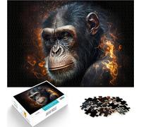 Rompecabezas para Adultos 1000 Piezas Chimpancé Hecho con Fuego Juguetes para aliviar el estrés Trato como Regalo para Toda la Familia 75x50cm
