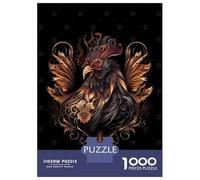 Rompecabezas para Adultos 1000 Piezas Chinese New Year Rooster Rompecabezas para Adultos Juego Práctico Decoración Actividades Divertidas En Casa 52x38cm/1000pcs