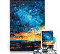 Rompecabezas para Adultos 1000 Piezas Cielo Nocturno y vehículo Todoterreno Juegos Divertidos Juguetes de decoración del hogar 52x38cm