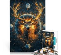 Rompecabezas para Adultos 1000 Piezas Ciervo Alma de fantasía Juego desafiante y Juego Familiar Interacción Entre Padres e Hijos 52x38cm