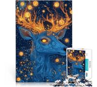 Rompecabezas para Adultos 1000 Piezas Ciervo Alma de fantasía Juegos Divertidos para la Familia Decoración artística del hogar 38x26cm
