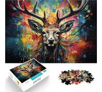Rompecabezas para Adultos 1000 Piezas Ciervo extraño Puzzle Imposible 10.27 Pulgadas x 14.96" Adecuado para Adolescentes de 14 años y Mayores