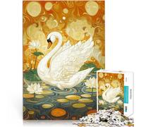 Rompecabezas para Adultos 1000 Piezas Cisne Blanco con alas extendidas Juego desafiante Decoración de Pared cumpleaños y Navidad 75x50cm