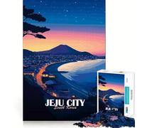 Rompecabezas para Adultos,1000 Piezas,Ciudad de Jeju,Corea del Sur,al Atardecer Arte de Corte Suave,Juego Creativo para el Cerebro,diversión para el Tiempo Libre,Regalo Tranquilo de Navidad (50x75cm)