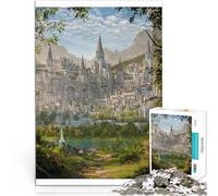 Rompecabezas para Adultos 1000 Piezas Ciudadela Junto al Lago Juguetes para aliviar el estrés Colección de Artistas, Bellas Artes 52x38cm