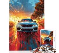 Rompecabezas para Adultos 1000 Piezas Coche Deportivo Blanco Pintura Juguete decoración de Pared Regalo de Amigo Secreto Juegos relajantes colección de Artistas Bellas Artes tamaño 38x52cm