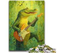 Rompecabezas para Adultos 1000 Piezas Cocodrilo Tocando la Guitarra Ayuda al Cerebro a ejercitar Juguetes adictivos para Cultivar la Paciencia Decoración 50x75cm