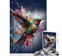 Rompecabezas para Adultos 1000 Piezas Colibrí Pintura Juguetes antiestrés Regalo de cumpleaños Juego Educativo Mejora el Amor Entre Parejas Tamaño 38x52cm