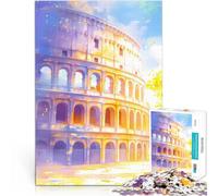 Rompecabezas para Adultos 1000 Piezas Coliseo de Acuarela Iluminado por el Sol Juegos de relajación Juego de desafío único 52x38cm