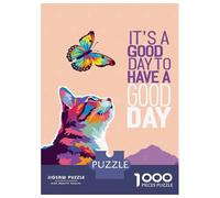 Rompecabezas para Adultos 1000 Piezas Colorful Cat and Butterfly Good Day Rompecabezas para Adolescentes Juegos Familiares Difícil Difícil Cumpleaños Y Navidad 70x50cm/1000pcs