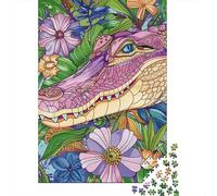 Rompecabezas para Adultos 1000 Piezas Colorful Crocodile Art Print-4 Rompecabezas para Adultos Juegos De Relajación Carrera De Velocidad De Manos Juego Desafiante Regalos 70x50cm/1000pcs
