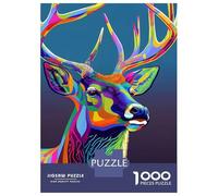 Rompecabezas para Adultos 1000 Piezas Colorful Deer Animals Rompecabezas para Adolescentes Juegos Relajantes Una Obra De Arte Cumpleaños Y Navidad 38x26cm/1000pcs