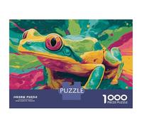 Rompecabezas para Adultos 1000 Piezas Colorful Frog Art Print-1 Rompecabezas para Adolescentes Juego De Ingenio Mejora La Memoria Actividades Divertidas En Casa 38x26cm/1000pcs