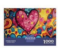 Rompecabezas para Adultos, 1000 Piezas Colorful Heart Graffiti Art Print Rompecabezas para Adolescentes, Juguete, Decoración De Pared, Regalos para Amigos Y Familiares 70x50cm/1000pcs