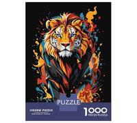 Rompecabezas para Adultos 1000 Piezas Colorful Lion Rompecabezas Juguete Decoración De Pared Vacaciones En Casa Matar El Tiempo Juego Desafiante Regalos 52x38cm/1000pcs