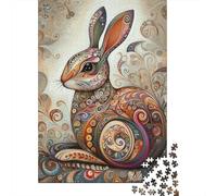 Rompecabezas para Adultos 1000 Piezas Colorful Rabbit Art Print-1 Rompecabezas para Adolescentes Juego De Ingenio Mejora La Memoria Actividades Divertidas En Casa 52x38cm/1000pcs