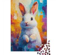 Rompecabezas para Adultos 1000 Piezas Colorful Rabbit Painting-4 Rompecabezas Juegos para Relajarse Vacaciones En Casa Matar El Tiempo Actividades Divertidas En Casa 52x38cm/1000pcs