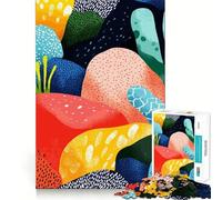 Rompecabezas para Adultos,1000 Piezas,Coloridos,Abstractos,arrecifes de Coral,Arte Minimalista,Corte Suave,Juego Creativo para el Cerebro,diversión para el Tiempo Libre,Regalo Tranquilo de Navidad