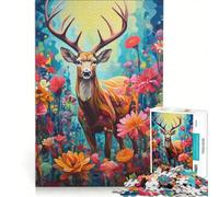 Rompecabezas para Adultos, 1000 Piezas, Coloridos Ciervos de la Fauna Silvestre, Juguetes antiestrés, Corte de precisión, Toda la Familia 50x75cm
