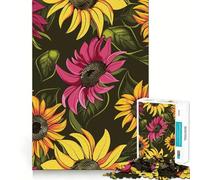 Rompecabezas para Adultos,1000 Piezas,Coloridos Girasoles,Corte Suave,Arte,Juego Creativo para el Cerebro,diversión para el Tiempo Libre,Regalo Tranquilo de Navidad (38x52cm)