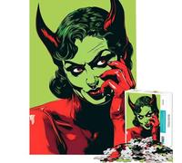 Rompecabezas para Adultos 1000 Piezas cómic Diablo Femenino Juegos educativos Juguetes didácticos Regalo artístico Actividades Familiares (tamaño 38x52cm)
