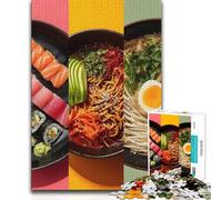 Rompecabezas para Adultos, 1000 Piezas, Comida Japonesa y culinaria, Hermoso diseño, Juego para Actividades Familiares, Regalo de cumpleaños, 38x26cm (1000 Piezas)