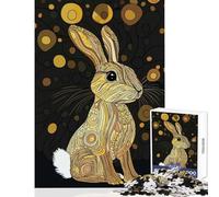 Rompecabezas para Adultos 1000 Piezas Conejo Dorado decoración del hogar Juguetes Regalo de cumpleaños Juegos Familiares Entrena tu Cerebro y Tus Manos tamaño 50x75cm