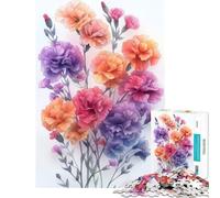 Rompecabezas para Adultos 1000 Piezas Conjunto de claveles Vibrantes Rompecabezas de 1000 Piezas Juguete Educativo Mejora la Memoria Regalo de cumpleaños Regalos (38x52cm)