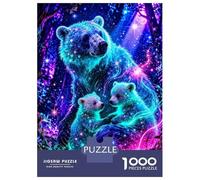 Rompecabezas para Adultos 1000 Piezas Cosmic Bears in Enchanted Forest Rompecabezas para Adultos Juego Práctico Decoración Actividades Divertidas En Casa 38x26cm/1000pcs