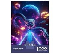 Rompecabezas para Adultos 1000 Piezas Cosmic Serpent Snake Space Planets Rompecabezas Juegos Relajantes Corte De Precisión Cumpleaños Y Navidad 38x26cm/1000pcs