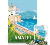 Rompecabezas para Adultos,1000 Piezas,Costa Amalfitana,Italia,Atrani,Juego Divertido y cognitivo,Juguete para Jugar casualmente,Regalo de cumpleaños para la Mente (38x26cm)