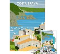 Rompecabezas para Adultos 1000 Piezas Costa Brava España Arte Juego Imposible Juguetes Juegos Educativos Regalos para Cumpleaños Actividades Familiares Tamaño 75x50cm