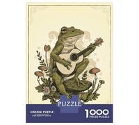 Rompecabezas para Adultos 1000 Piezas Cottagecore Frog Ukelele Rompecabezas Juegos Divertidos Vacaciones En Casa Matar El Tiempo Oferta como Regalos para Toda La Familia 52x38cm/1000pcs