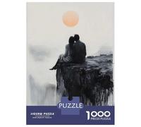 Rompecabezas para Adultos 1000 Piezas Couple on Clifftop with Serene Sunset Glow Rompecabezas Juegos Relajantes Corte De Precisión Cumpleaños Y Navidad 38x26cm/1000pcs
