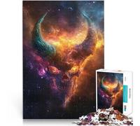 Rompecabezas para Adultos 1000 Piezas Cráneo cósmico~ Juego Familiar para aliviar el estrés: desafío difícil Regalo Divertido 52x38cm
