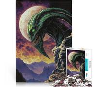Rompecabezas para Adultos 1000 Piezas Criaturas alienígenas en Las montañas Juego Intelectual con póster a Juego y Hoja de Trivia 75x50cm